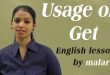 Usage of Get Learn English through Tamil