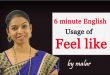 Usage of - feel like -Learn English through Tamil