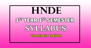 Listening in English I HNDE Syllabus
