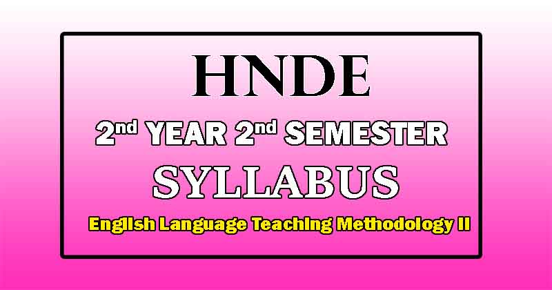 English Language Teaching Methodology II