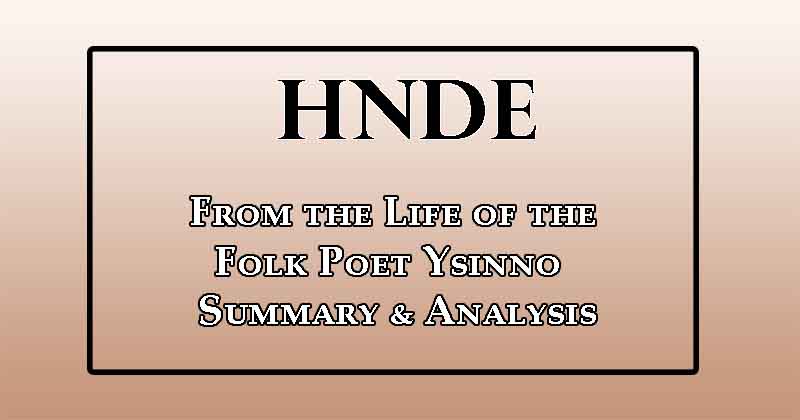From the Life of the Folk Poet Ysinno by Lakdas wikkramasinha