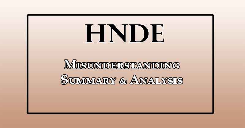 Misunderstanding by J.S.Tissanayagam