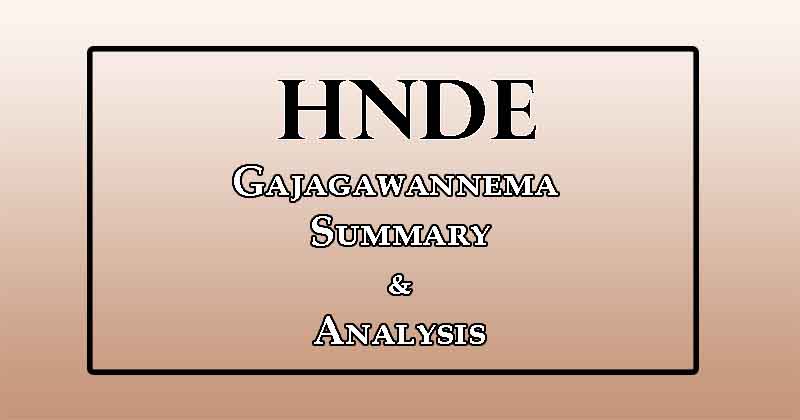 Richard de Zoysa's Gajagawannema Poem Analysis