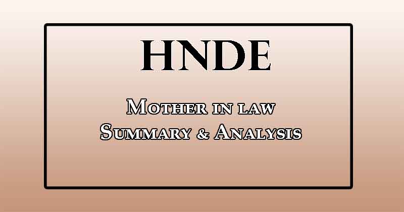 Summary and Analysis of Jean Arasanayagam's Mother in law