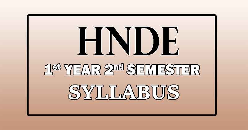 hnde 1st year 2nd semester syllabus