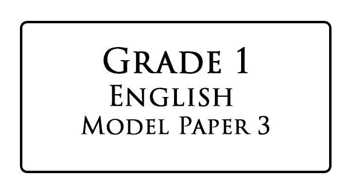 grade 1 english model paper 3