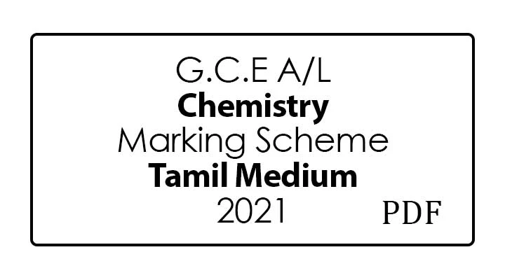 2021 AL Chemistry Marking Scheme Tamil Medium