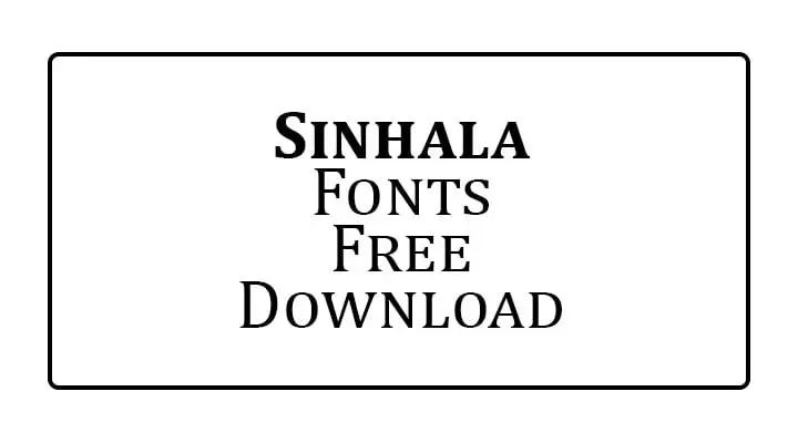 Sinhala fonts free download