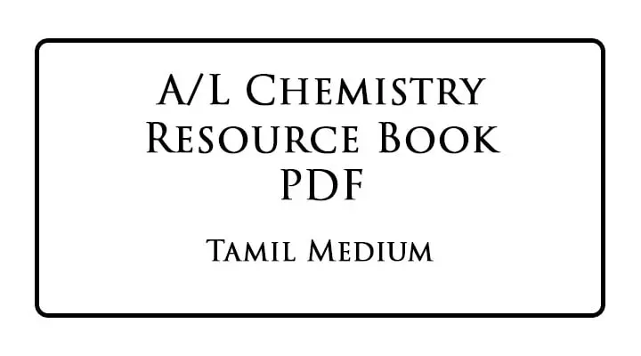 G.C.E A/L Chemistry Resource Book Tamil Medium