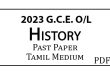 2022 (2023) OL History Past Paper Tamil Medium
