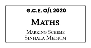 2020 O/L Maths Marking Scheme Sinhala Medium PDF