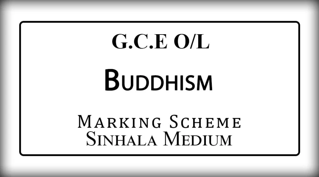 2024 O/L Buddhism Marking Scheme Sinhala Medium