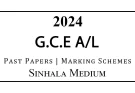 2024 A/L Past Papers & Marking Schemes Sinhala Medium