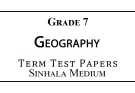 Grade 7 Geography Term Test Papers Sinhala Medium