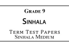 Grade 9 Sinhala Language Term Test Papers