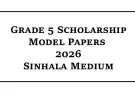2026 Grade 5 Scholarship Model Papers Sinhala Medium