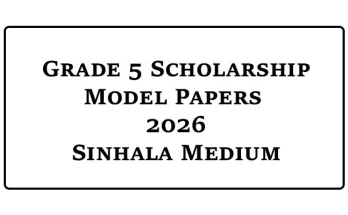2026 Scholarship model papers Grade 5 Sinhala medium