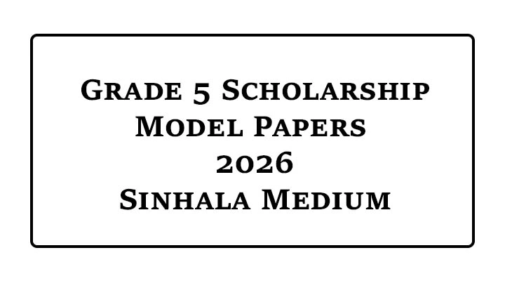 2026 Scholarship model papers Grade 5 Sinhala medium