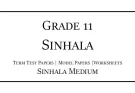 Grade 11 Sinhala 1st, 2nd & 3rd Term Test Papers