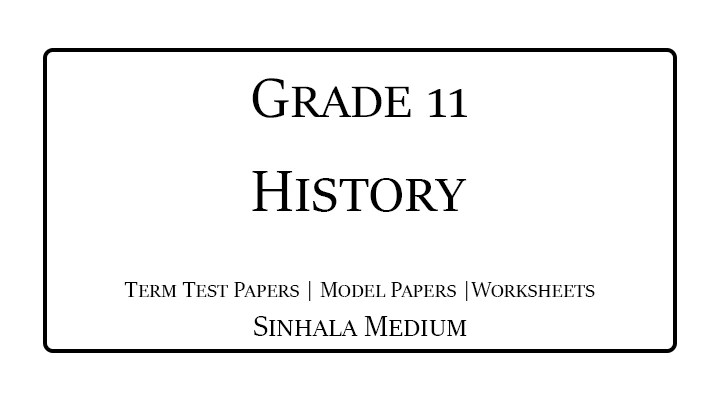 Grade 11 History Term Test Papers
