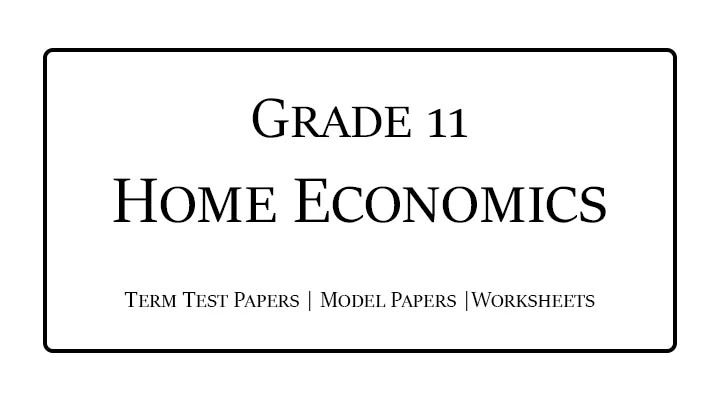 Grade 11 Home Economics Term Test Papers Sinhala Medium