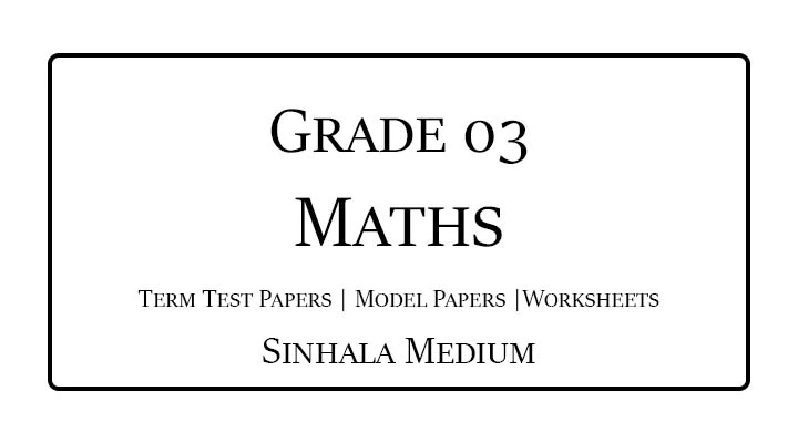 Grade 3 Maths Term Test Papers Sinhala Medium