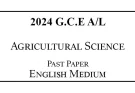 2024 A/L Agricultural Science Past Paper English Medium
