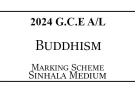 2024 AL Buddhism Marking Scheme Sinhala Medium