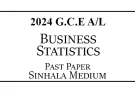 2024 AL Business Statistics Past Paper Sinhala Medium