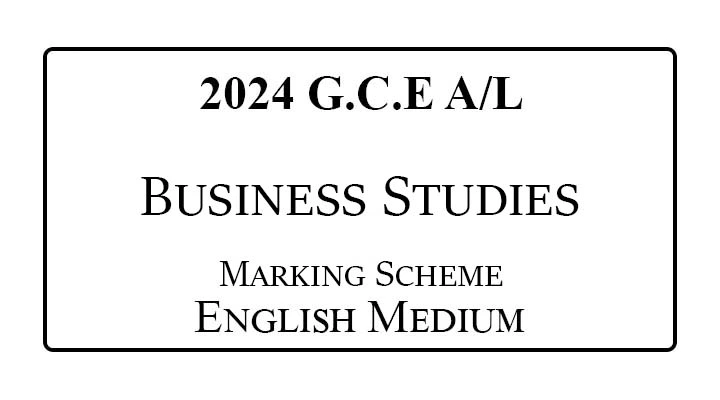 2024 A/L Business Studies Marking Scheme English Medium