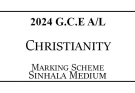 2024 AL Christianity Marking Scheme Sinhala Medium