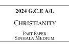 2024 AL Christianity Past Paper Sinhala Medium