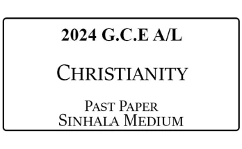 2024 AL Christianity Past Paper Sinhala Medium