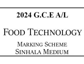 2024 AL Food Technology Marking Scheme Sinhala Medium