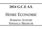 2024 AL Home Economics Marking Scheme Sinhala Medium