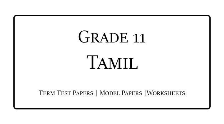 Grade 11 Tamil Term Test Papers