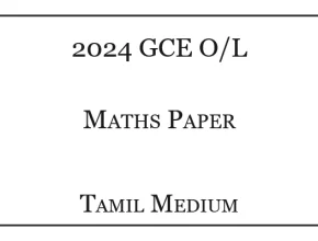 2024 O/L Maths Past Paper Tamil Medium