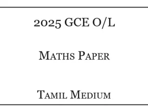 2025 O/L Maths Past Paper Tamil Medium