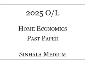 2025 O/L Home Economics Past Paper Sinhala Medium