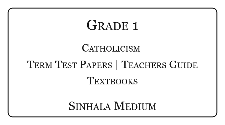 Grade 1 Catholicism Papers Sinhala Medium