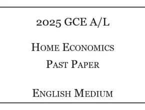 2025 A/L Home Economics Past Paper English Medium