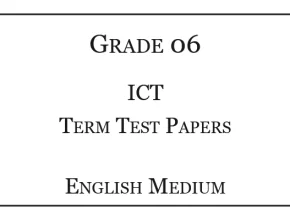 Grade 6 ICT Term Test Papers English Medium