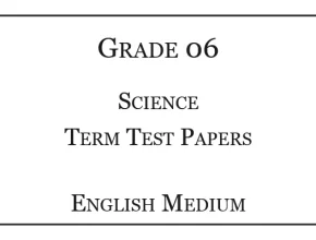 Grade 6 Science Term Test Papers English Medium