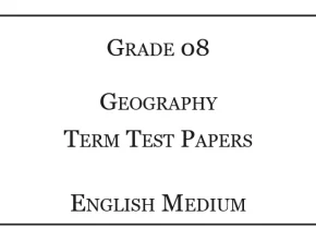 Grade 8 Geography Term Test Papers English Medium
