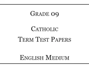 Grade 9 Catholic Term Test Papers English Medium