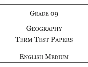 Grade 9 Geography Term Test Papers English Medium