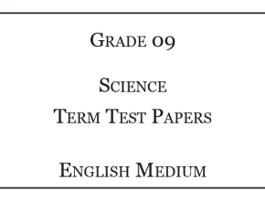 Grade 9 Science Term Test Papers English Medium