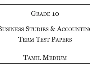 Grade 10 Business Studies & Accounting Papers Tamil Medium