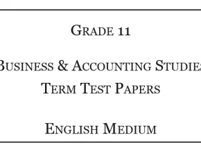 Grade 11 Business & Accounting Studies Term Test Papers English Medium