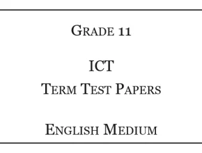 Grade 11 ICT Term Test Papers English Medium